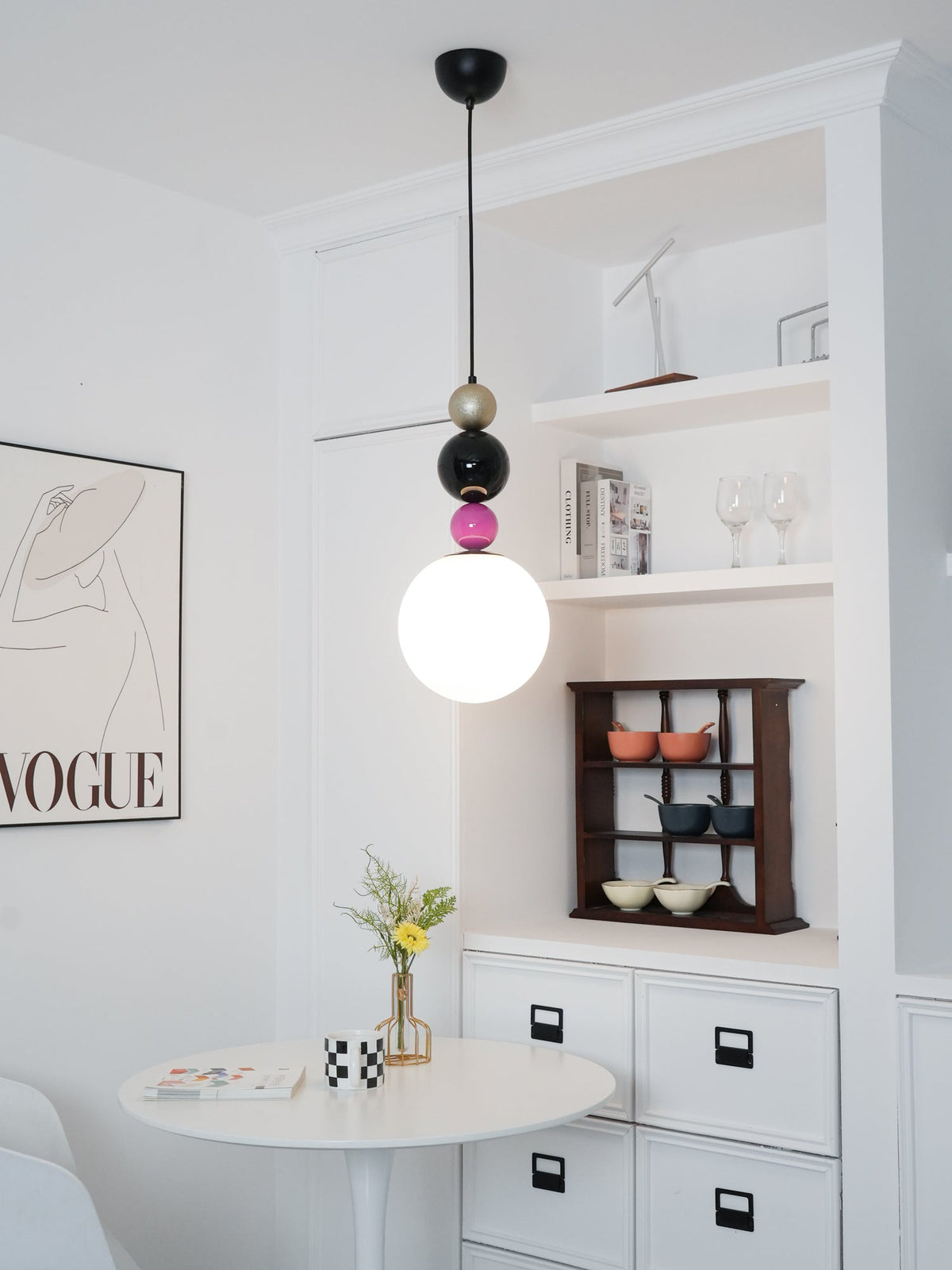 Eshaisra Noordse kunst ronde ballen stapelende glas hanglamp