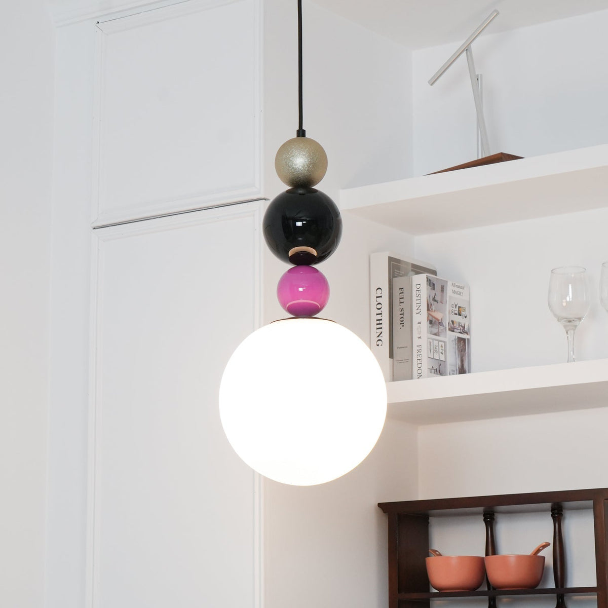 Eshaisra Noordse kunst ronde ballen stapelende glas hanglamp