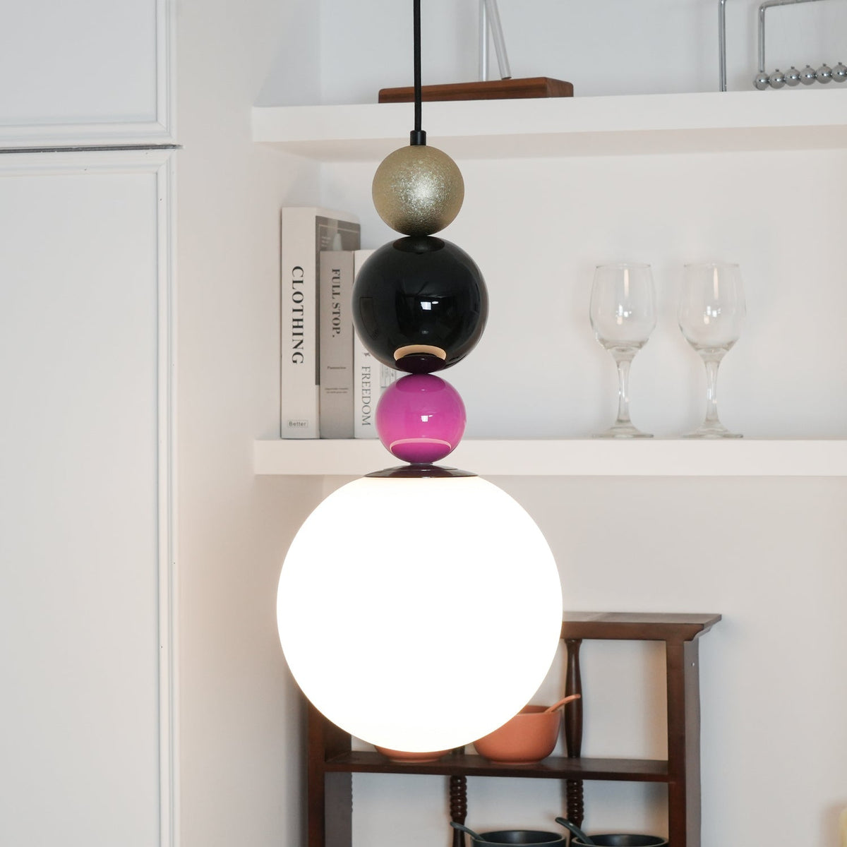 Eshaisra Noordse kunst ronde ballen stapelende glas hanglamp