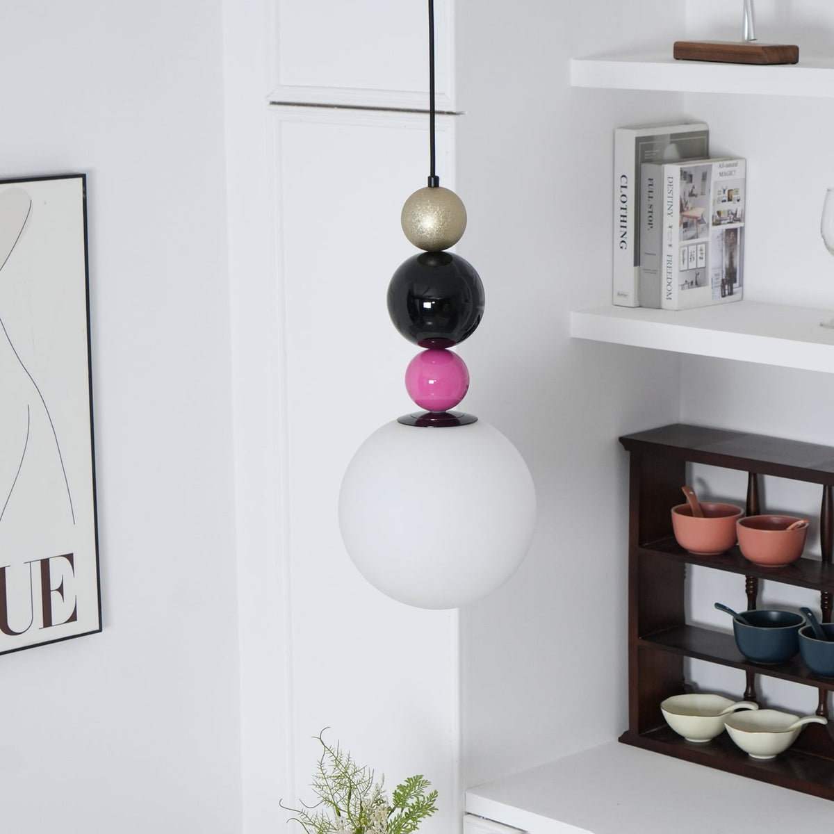 Eshaisra Noordse kunst ronde ballen stapelende glas hanglamp