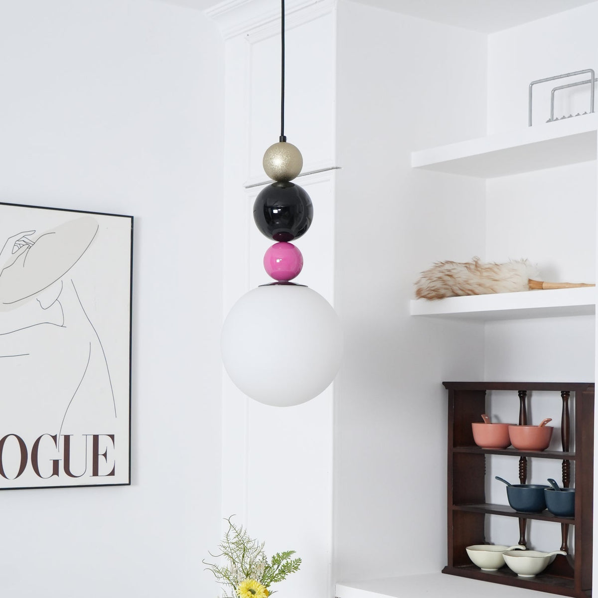 Eshaisra Noordse kunst ronde ballen stapelende glas hanglamp