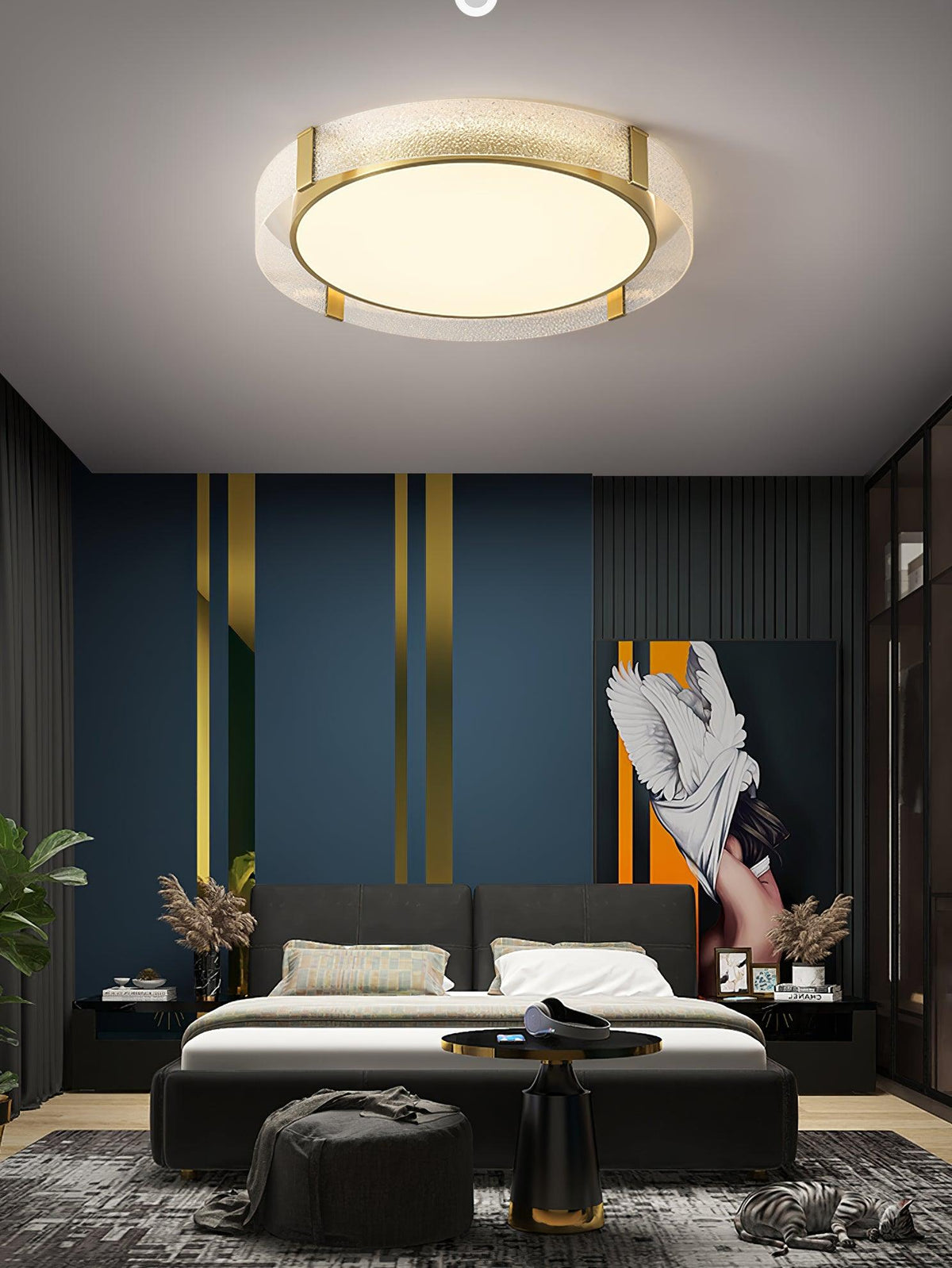 Erliris ronde plafondlamp met laag profiel