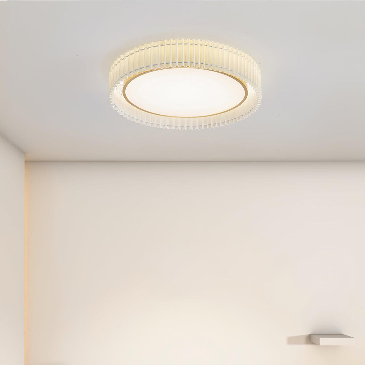 Corinila ronde geplooide textiel plafondlamp