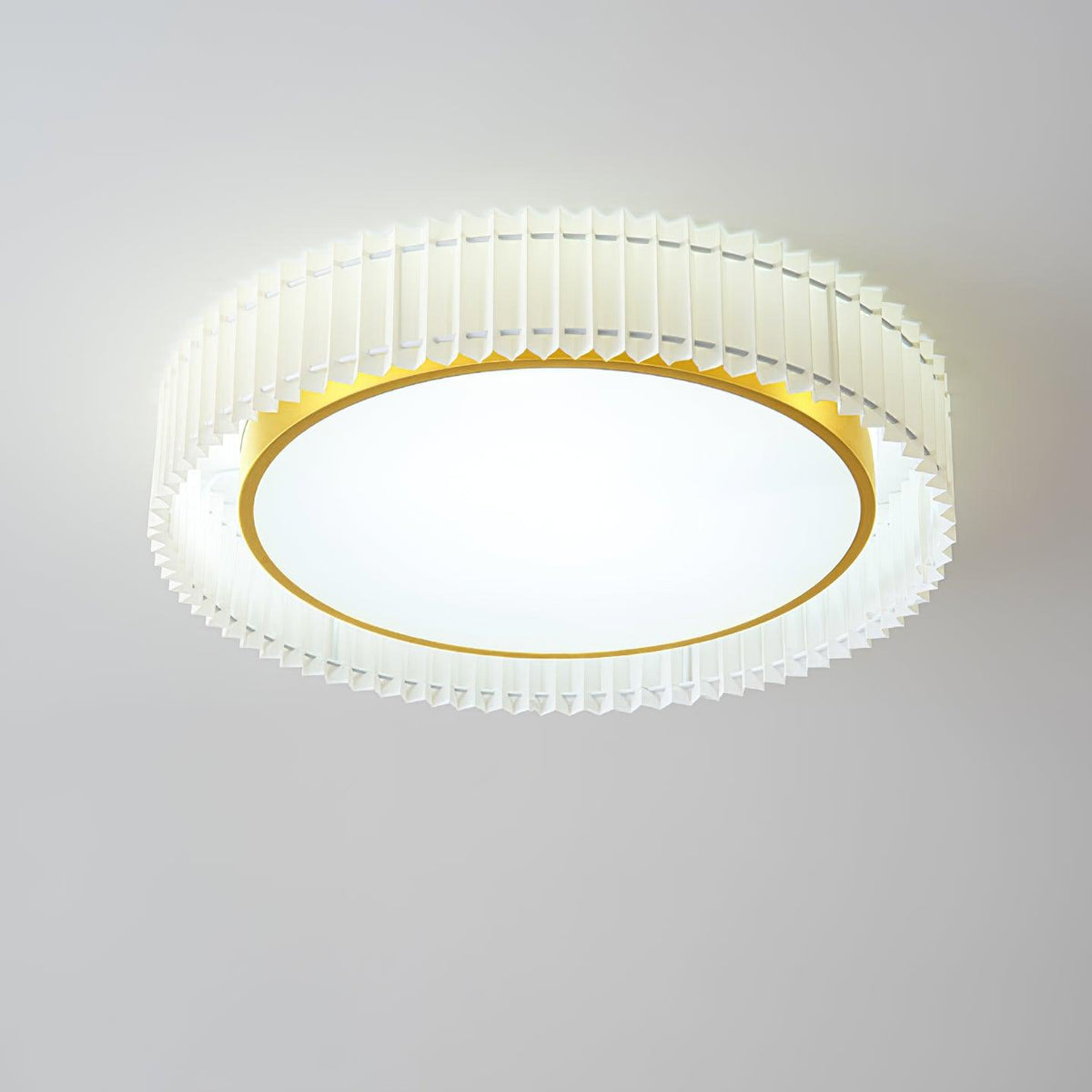 Corinila ronde geplooide textiel plafondlamp