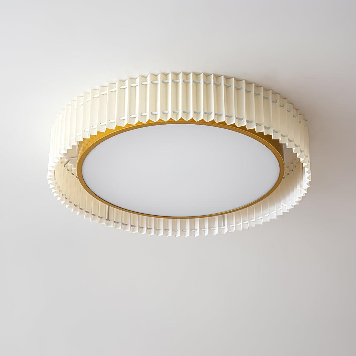 Corinila ronde geplooide textiel plafondlamp