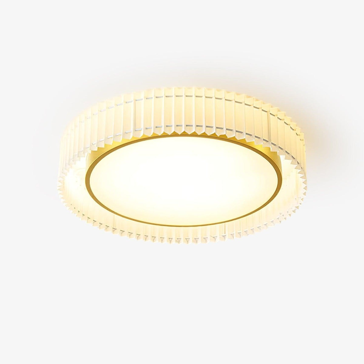 Corinila ronde geplooide textiel plafondlamp