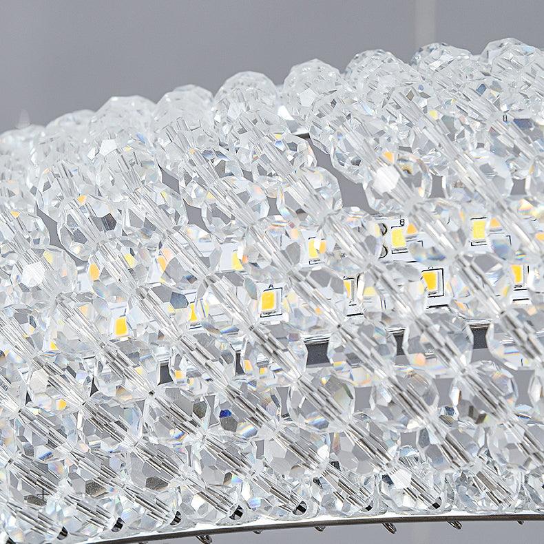 Cyrereon kroonluchter met ronde ringen van kristal in goudkleurige afwerking