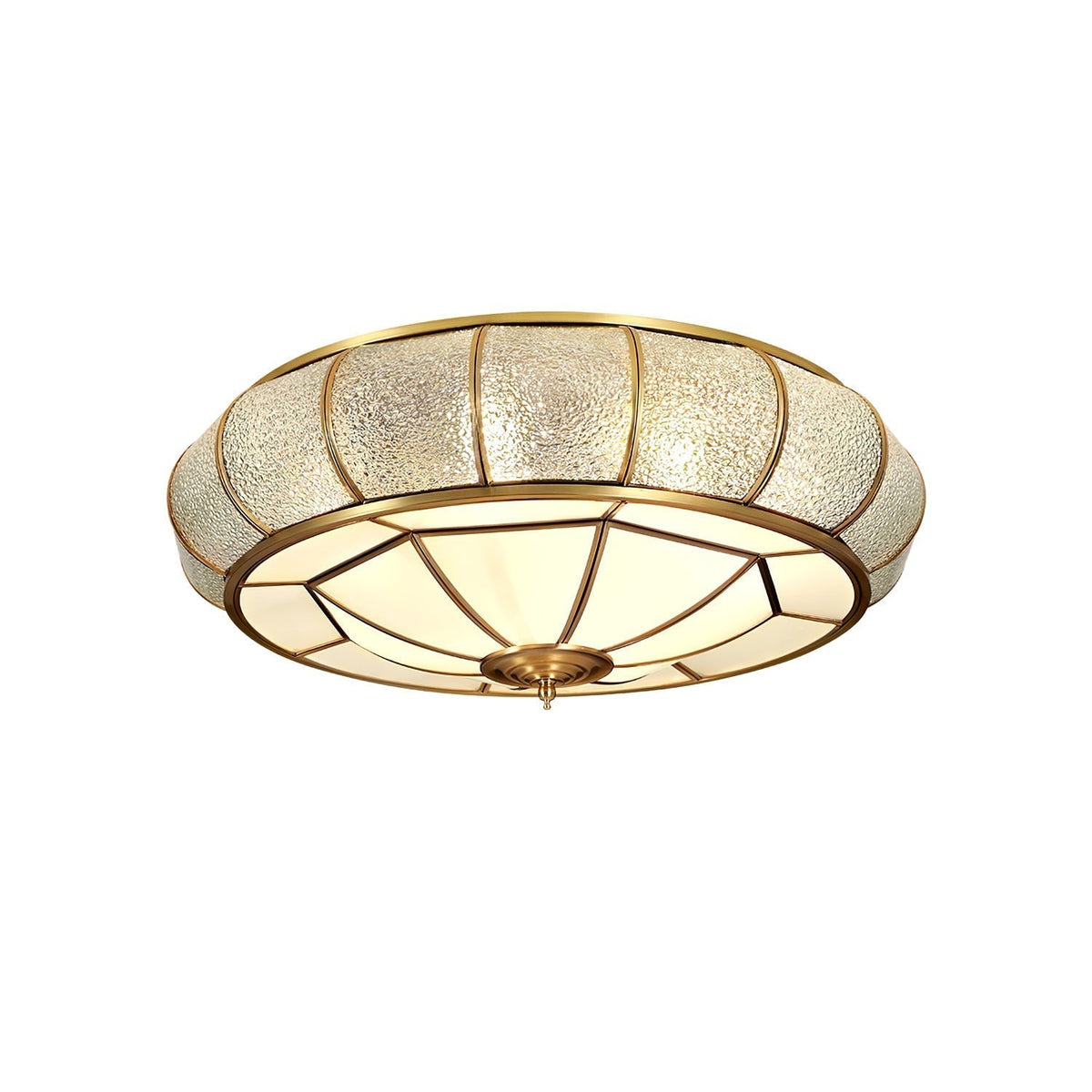 Zothaus Traditionele ronde plafondlamp van glas van textuurglas