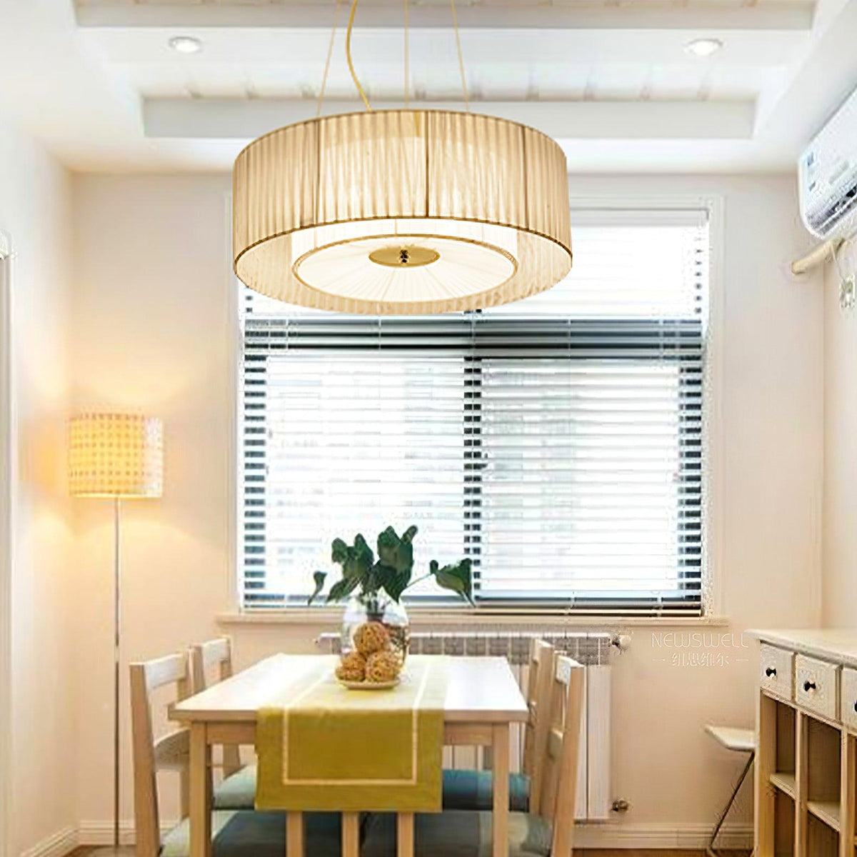 Leo Moderne hanglamp van beige en chroom
