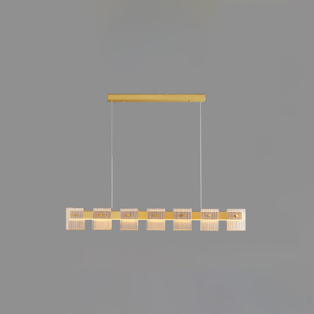 Evette Moderne Minimalistische Rechthoekige Hanglamp Metaal/Glas Goud Slaap/Eetkamer