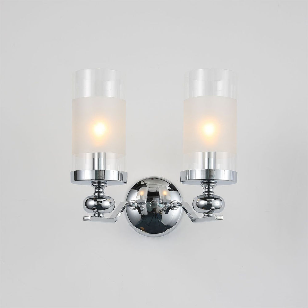 Alessio Retro Design Hanglamp/wandlamp Zilveren Metaal/Glazen Woonkamer