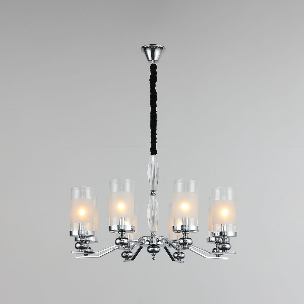 Alessio Retro Design Hanglamp/wandlamp Zilveren Metaal/Glazen Woonkamer