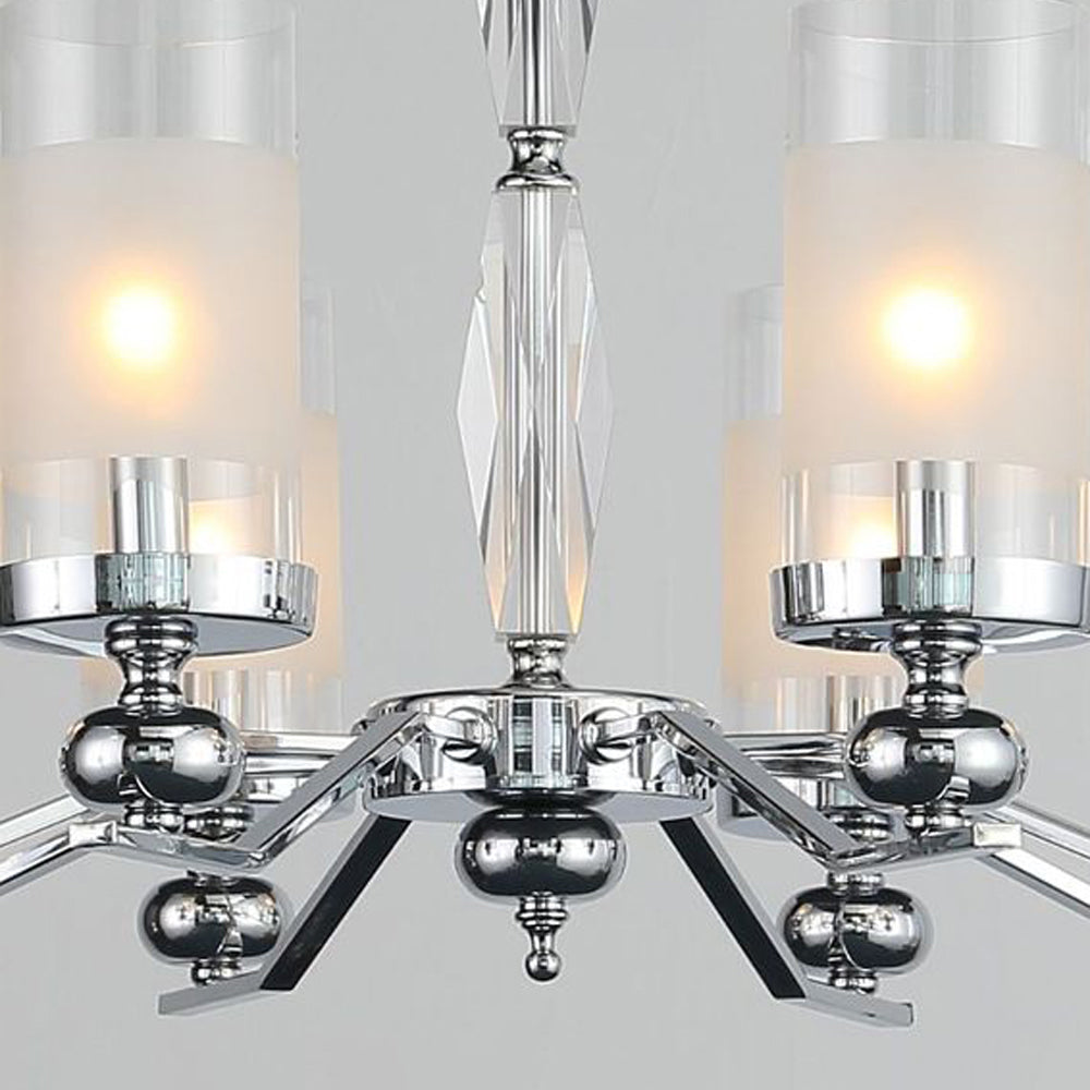 Alessio Retro Design Hanglamp/wandlamp Zilveren Metaal/Glazen Woonkamer