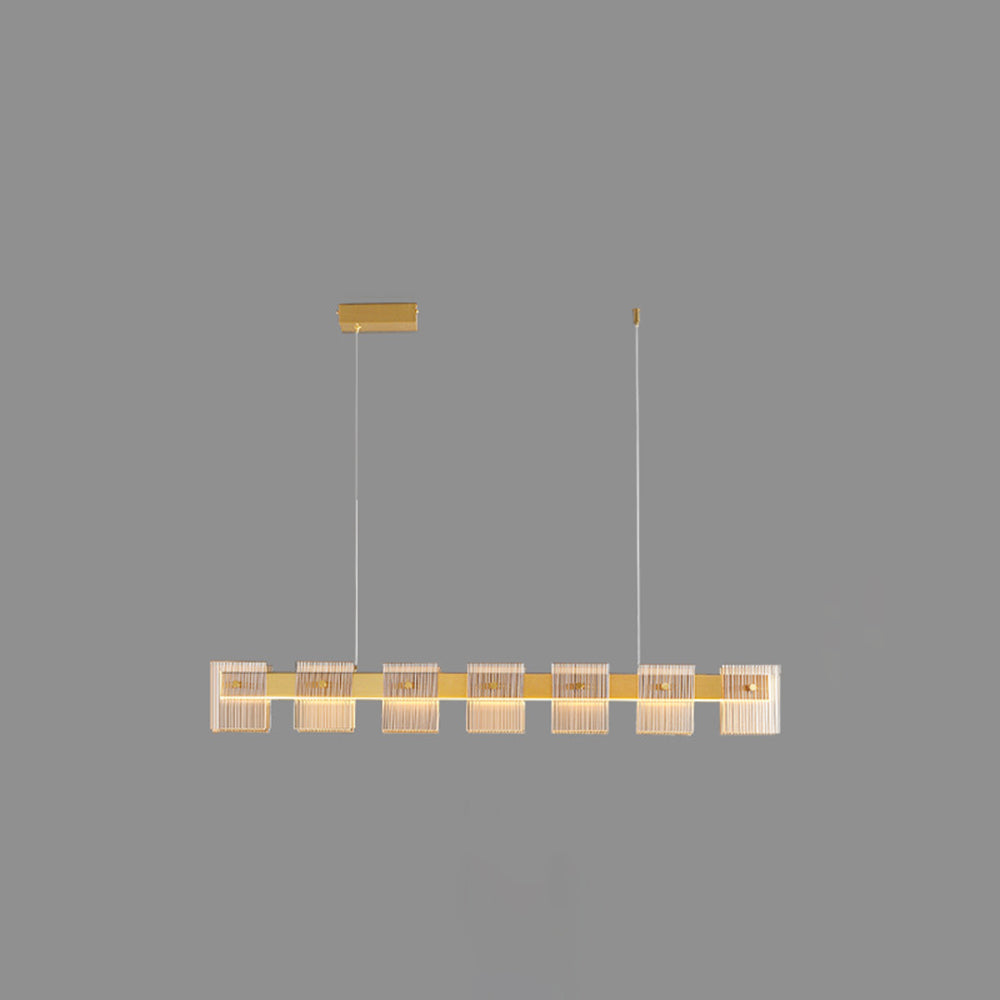 Evette Moderne Minimalistische Rechthoekige Hanglamp Metaal/Glas Goud Slaap/Eetkamer