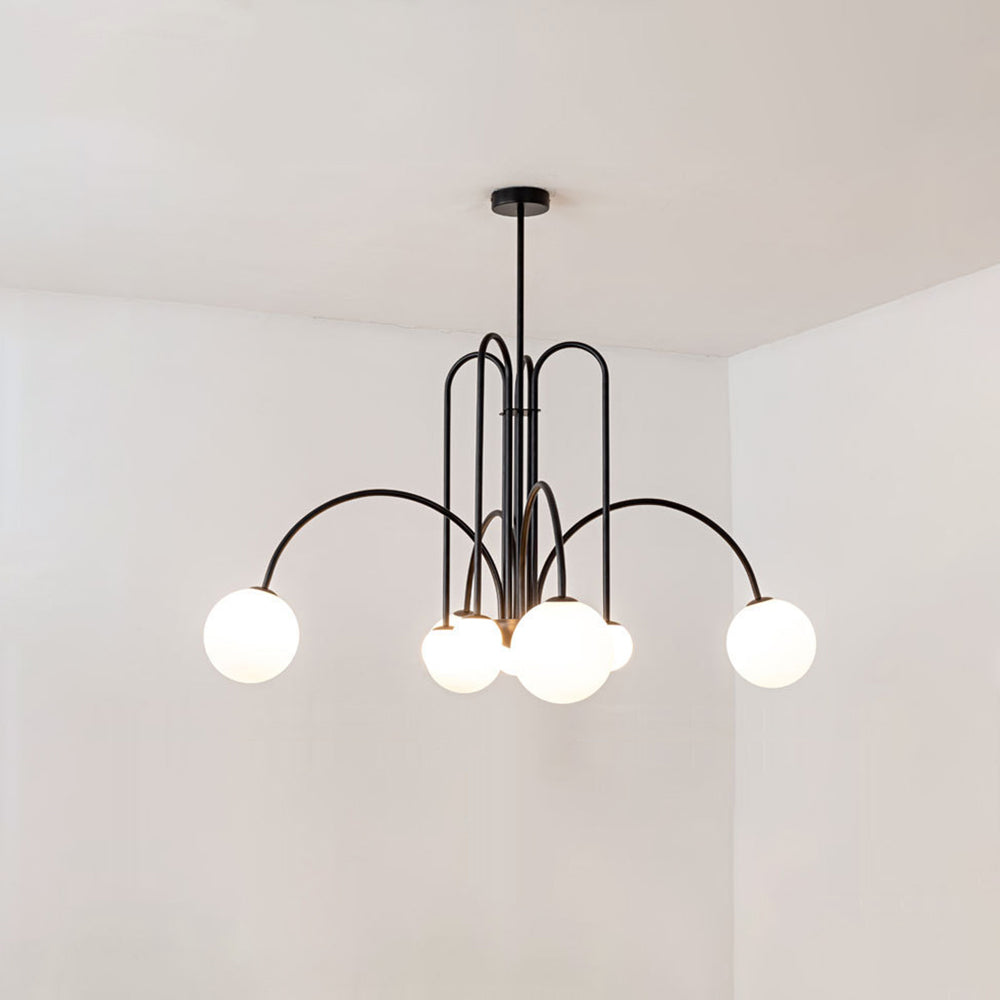 Avi Moderne Met Dubbele Laag Glas Wit/Zwarte Hanglamp, Woonk/Eetk/ Slaapkamer