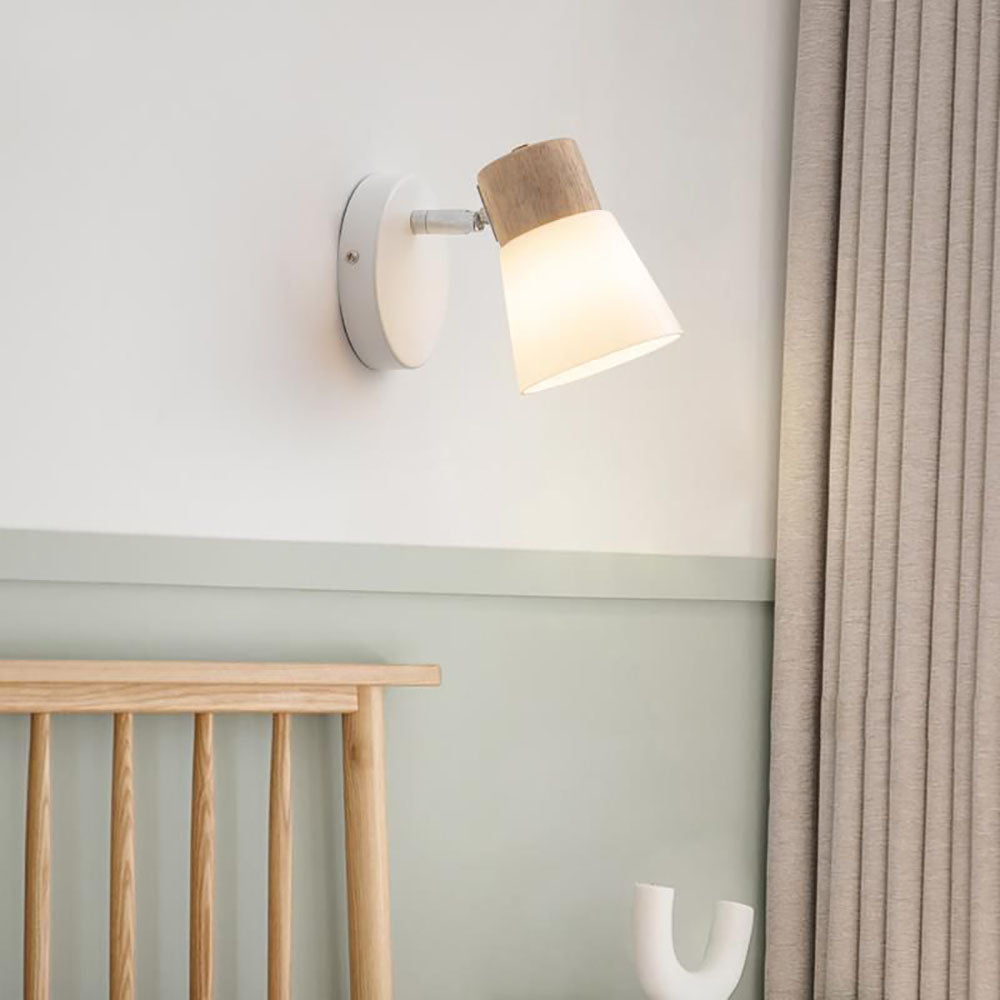 Ozawa Moderne Design LED Wandlamp Wastafel Spiegel Front Hout/Glas Wit Kelder Eet/Woon/Kelder/Hal/Badkamer