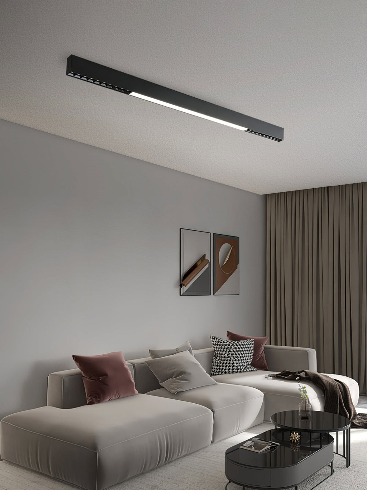 Line Moderne aluminium zwevende plafondlamp