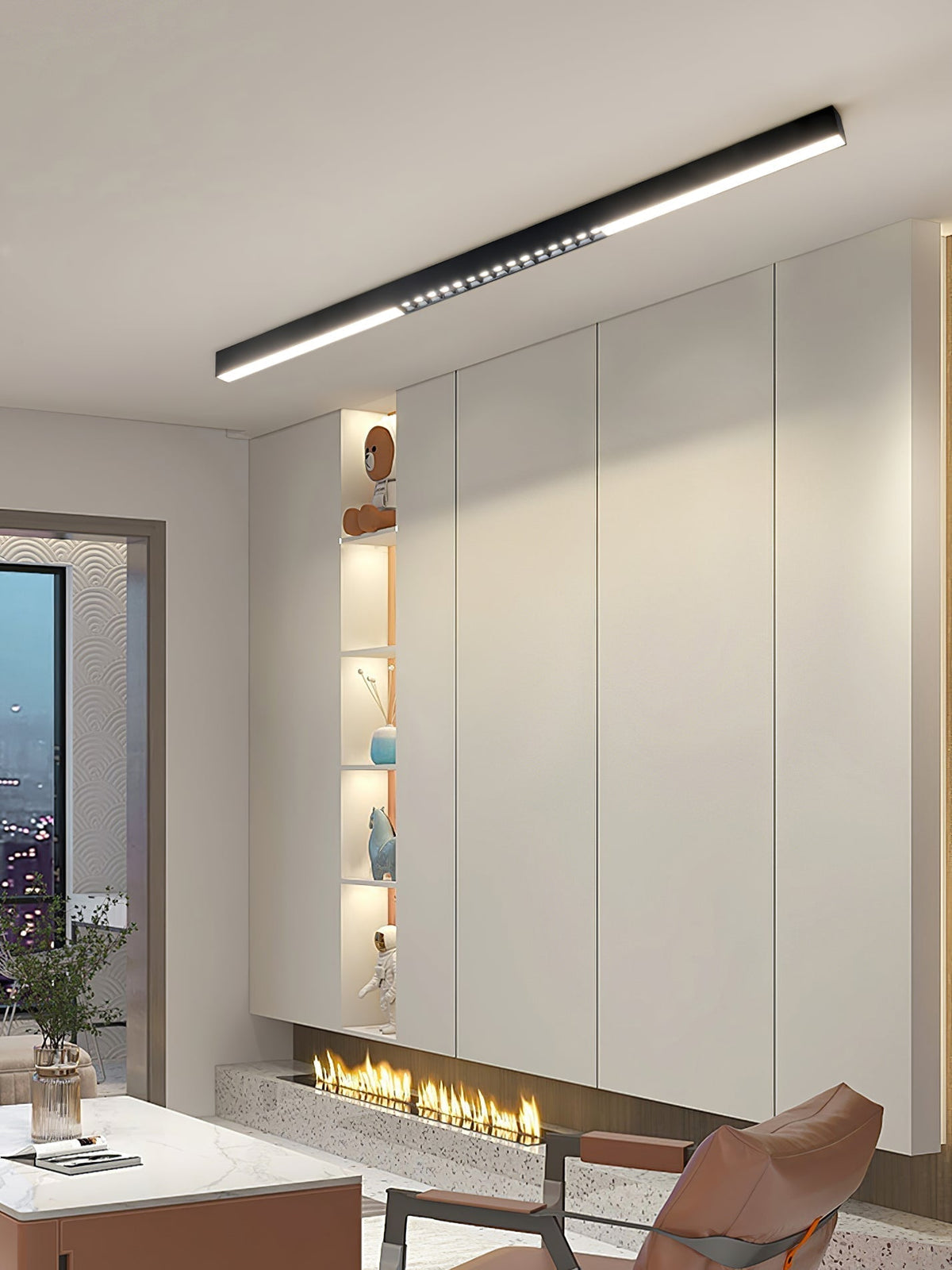 Line Moderne aluminium zwevende plafondlamp