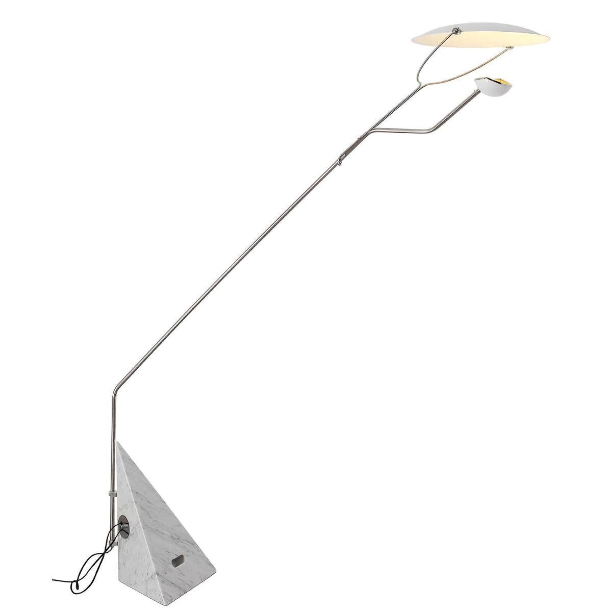 Olvenel vloerlamp met sculpturale chroom marmer