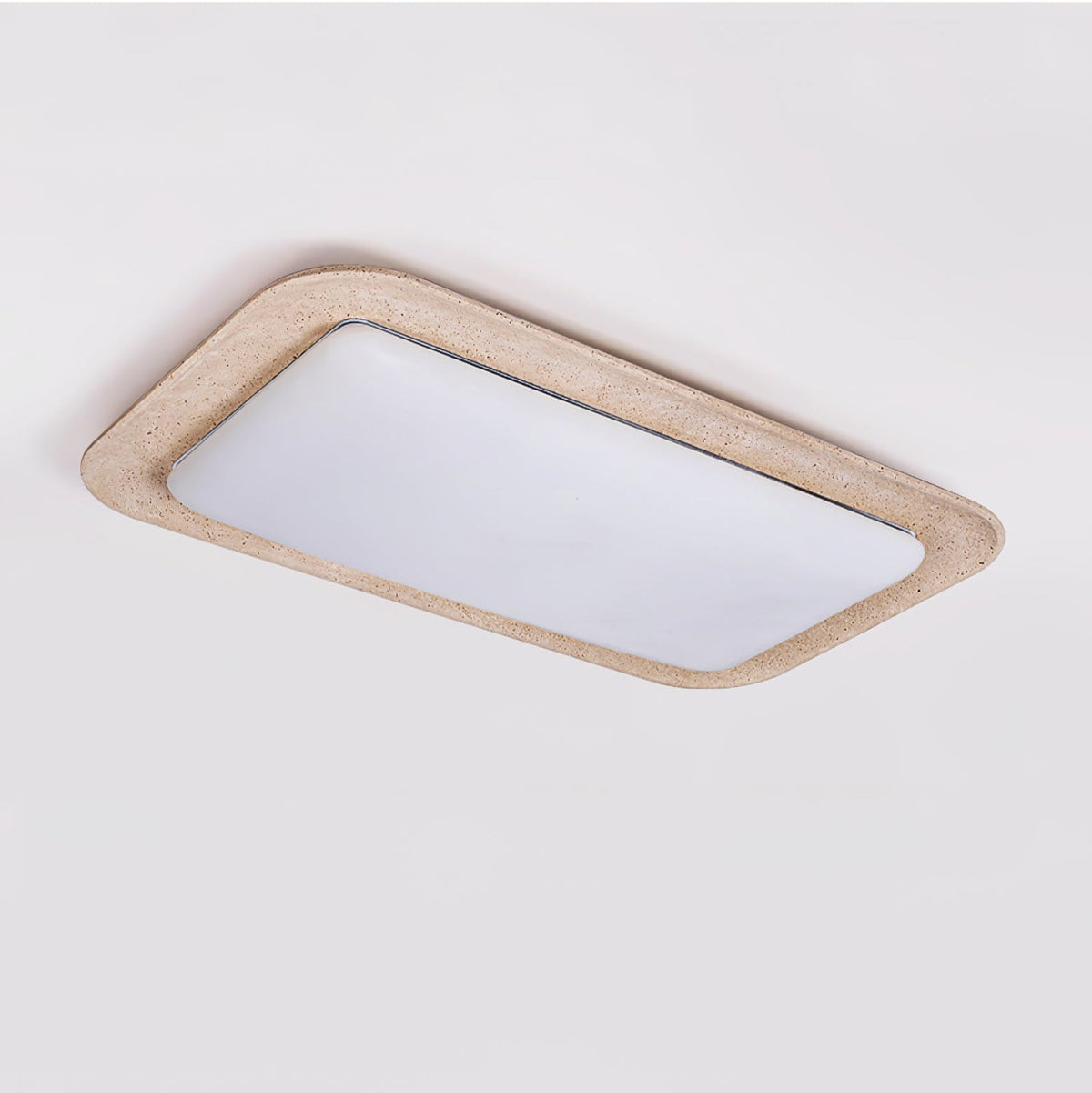 Zirke plafondlamp van geel travertin