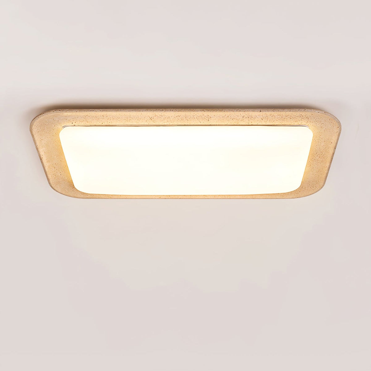 Zirke plafondlamp van geel travertin