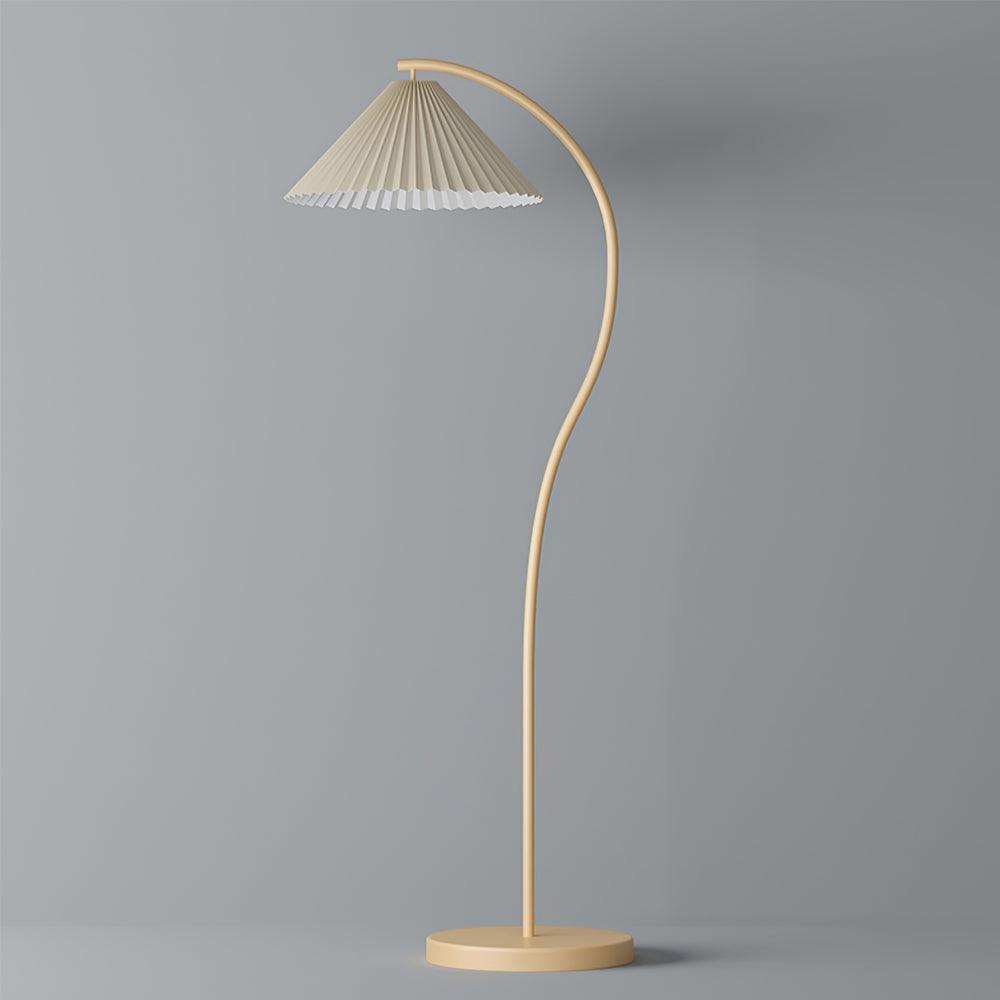 Mytalil Moderne vloerlamp met gebogen stoffen kap