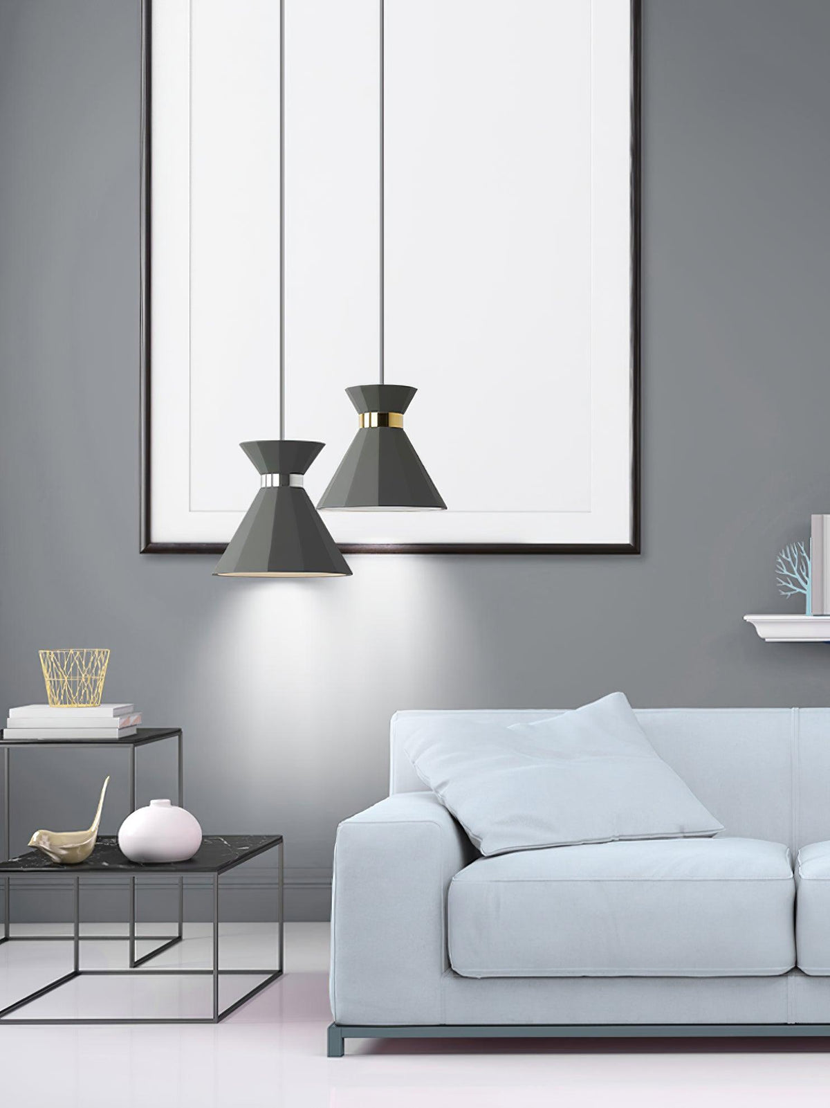 Nerissa moderne hanglamp in grijs en goud