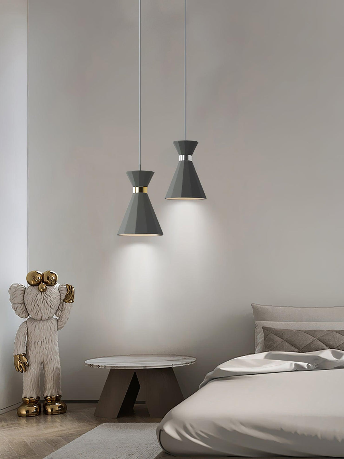 Nerissa moderne hanglamp in grijs en goud