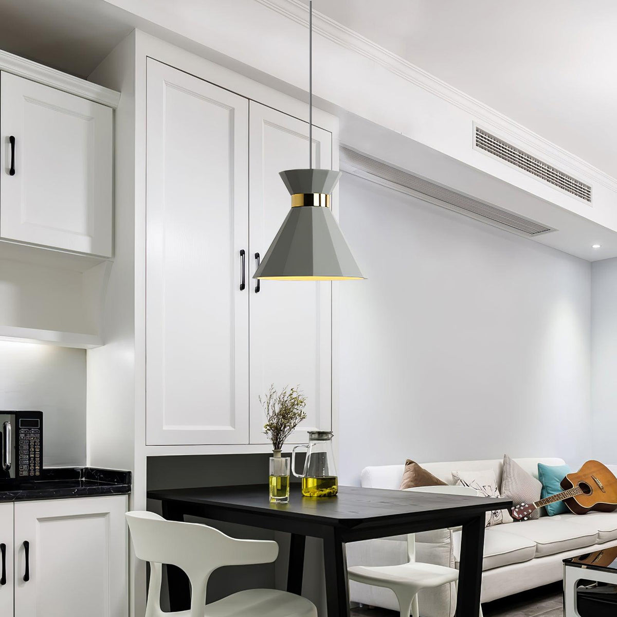 Nerissa moderne hanglamp in grijs en goud