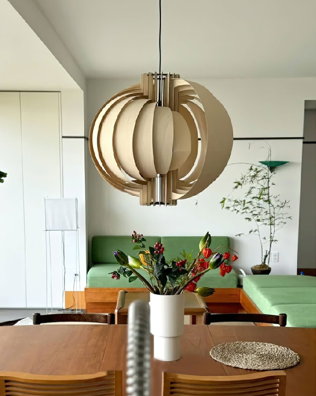 Ivraeus Premium elegantie Ring Houten hanglamp