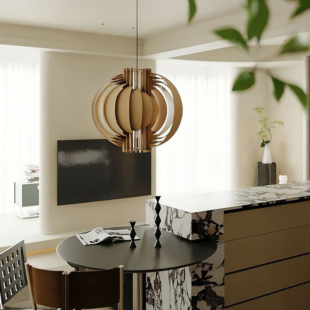 Ivraeus Premium elegantie Ring Houten hanglamp