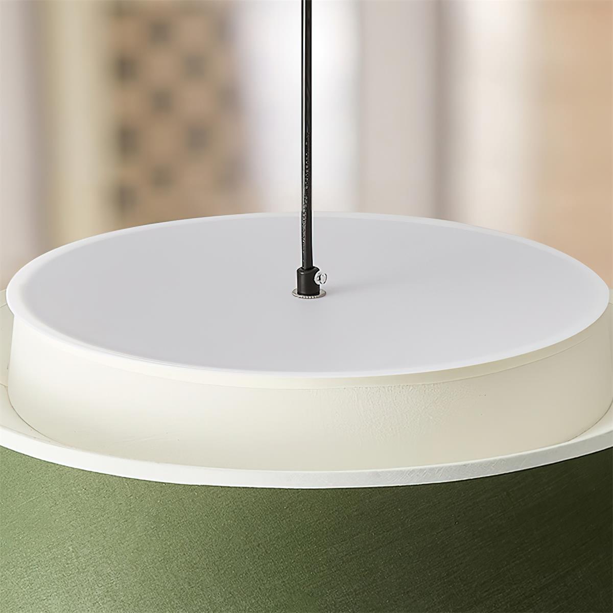 Sorarina hanglamp met blauwe bloemenstof en walnootlaag