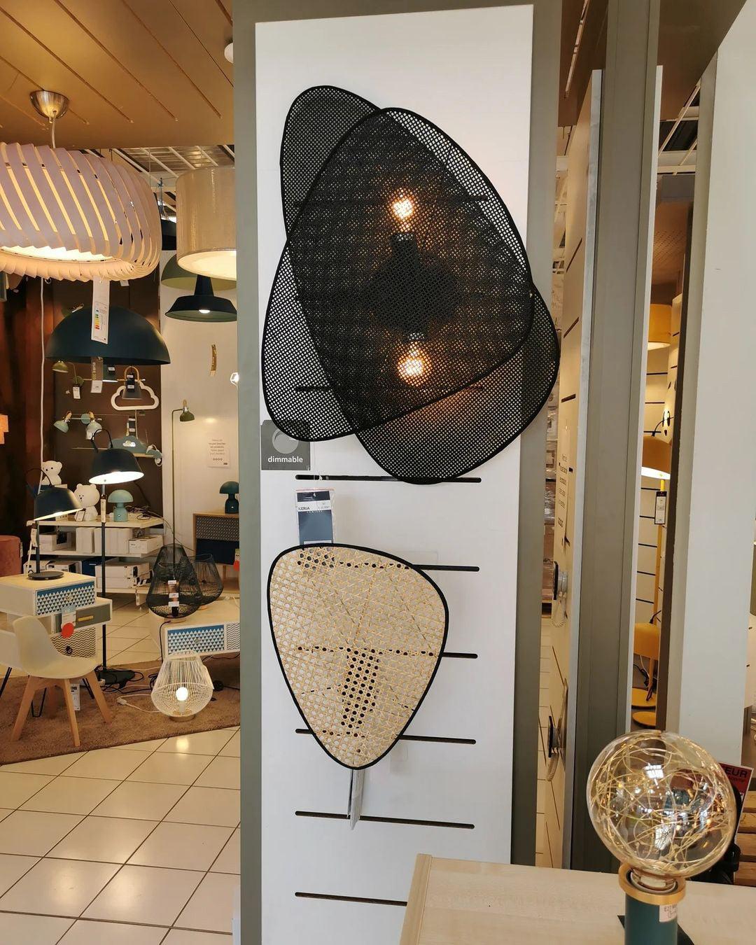 Caneira wandlamp met natuurlijke bamboe-ontwerp in cannage-stijl
