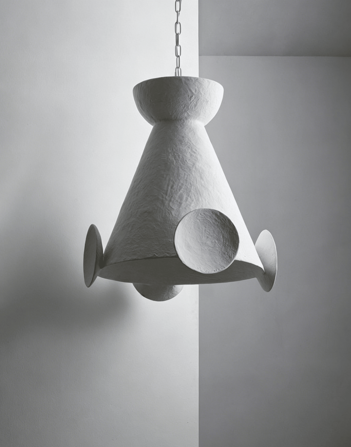 Sculptural Plaster Cone hanglamp