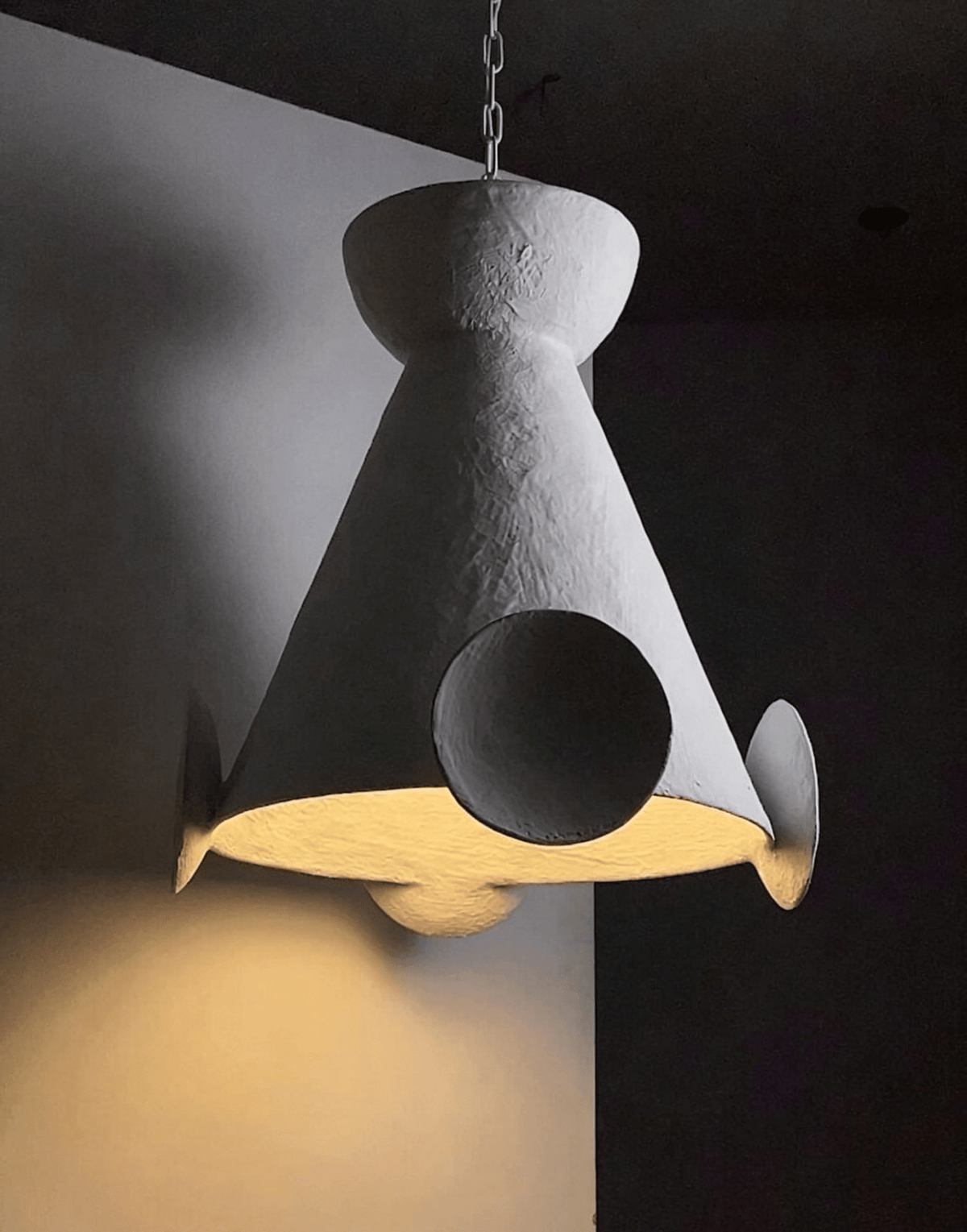 Sculptural Plaster Cone hanglamp