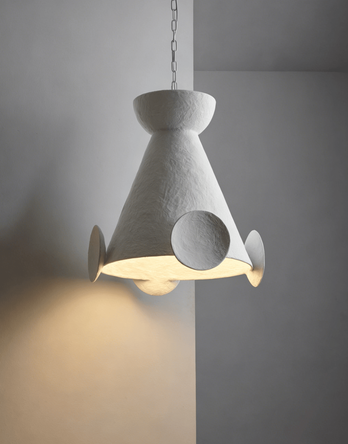 Sculptural Plaster Cone hanglamp