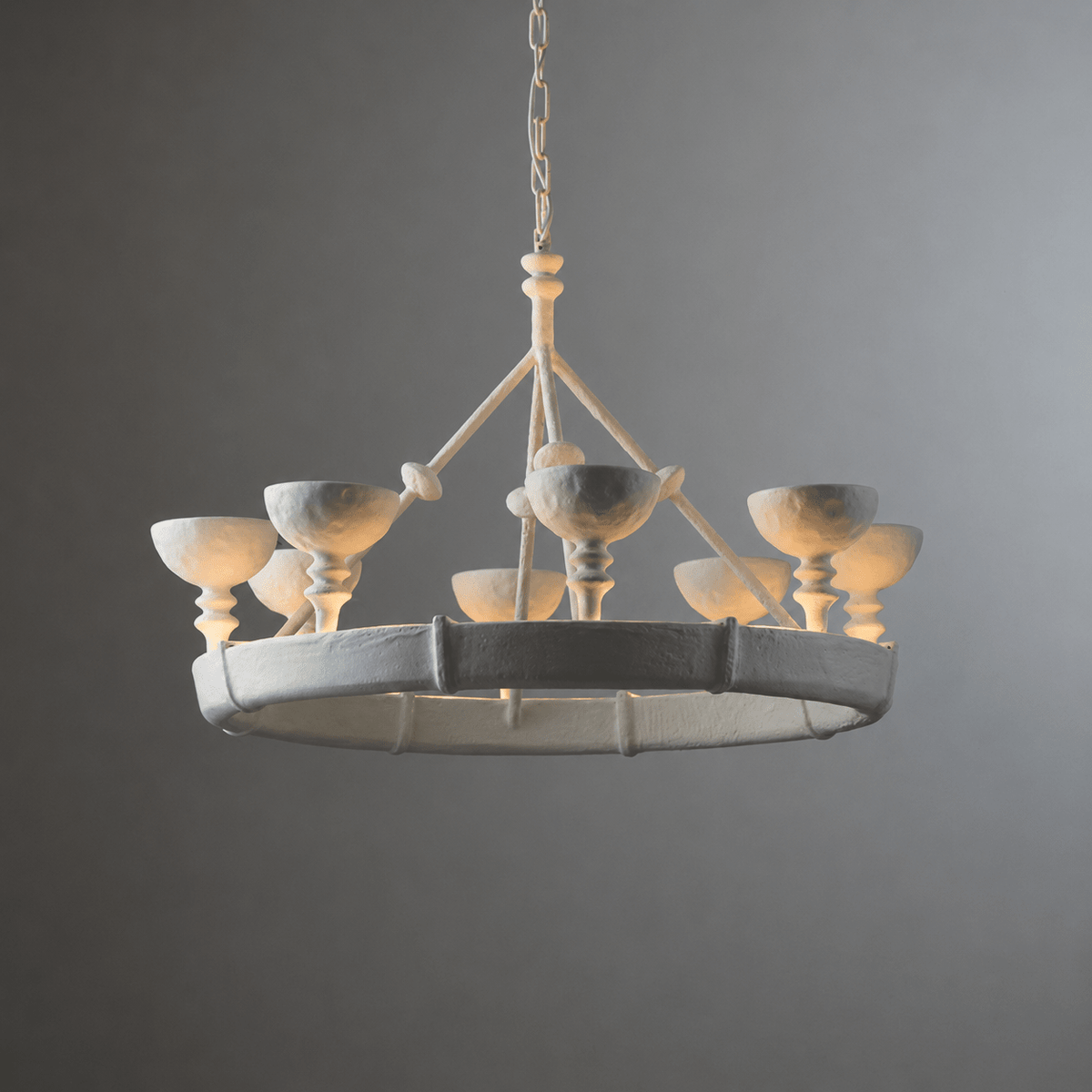 Sculptural kroonluchter van gips