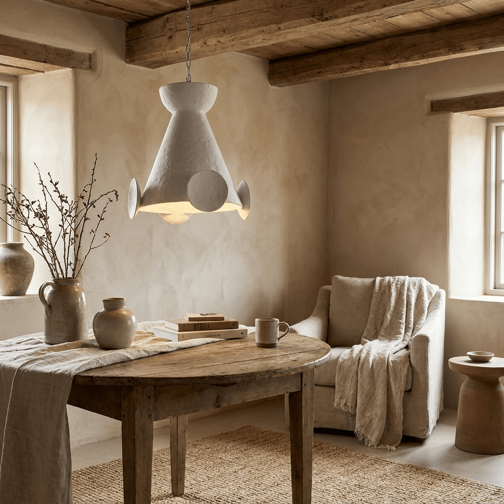 Sculptural Plaster Cone hanglamp
