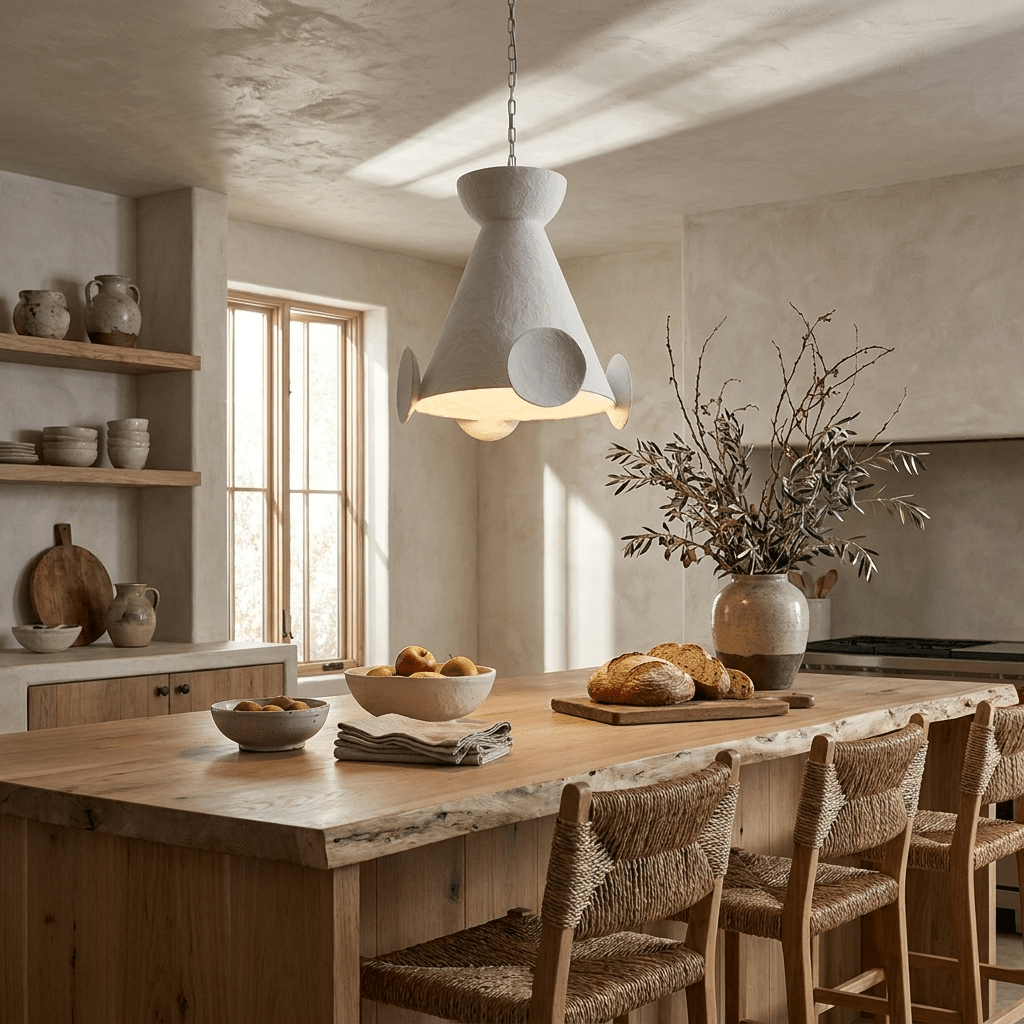 Sculptural Plaster Cone hanglamp