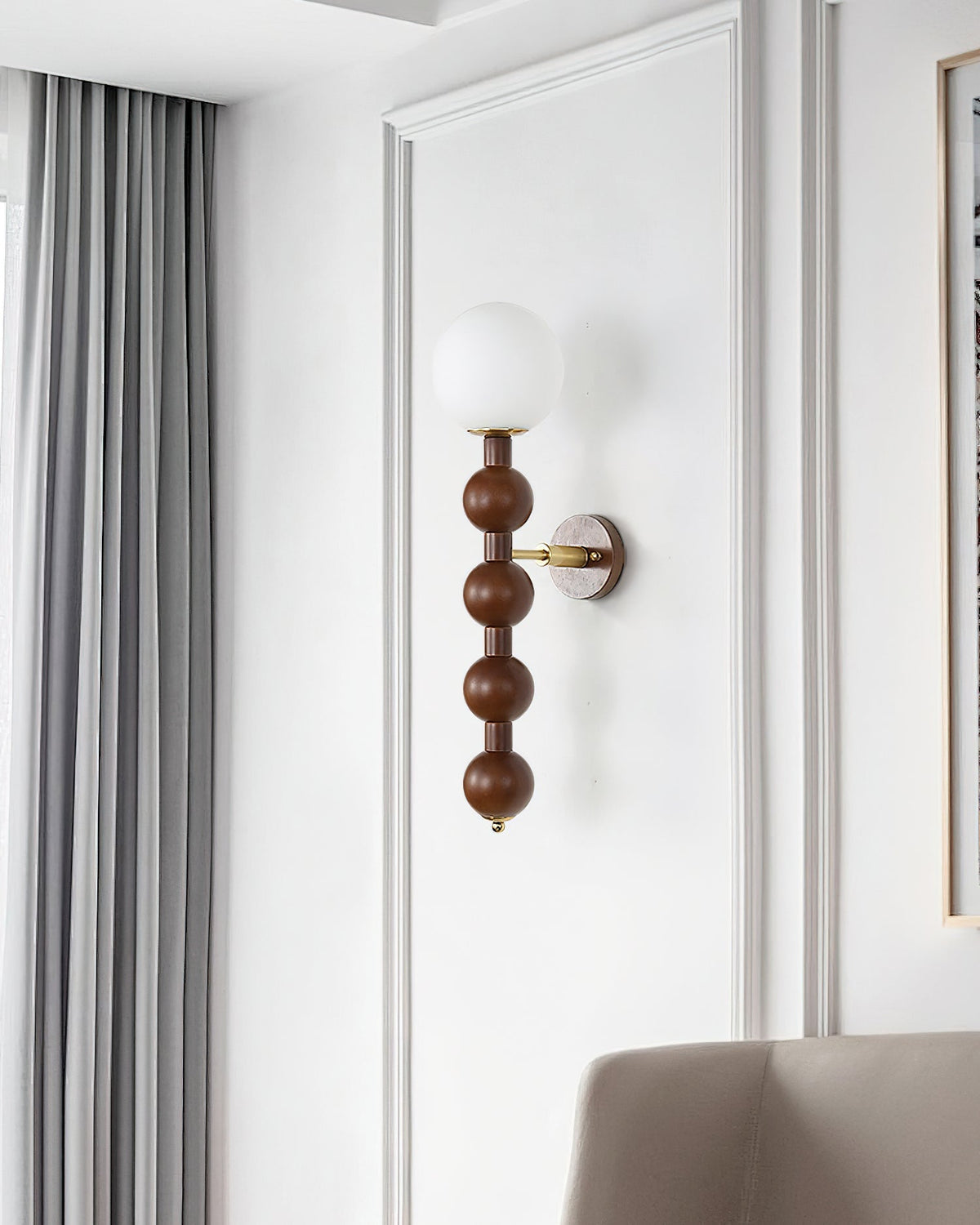 Wandlamp Gourd in Hout, Metaal en glas Modern Style