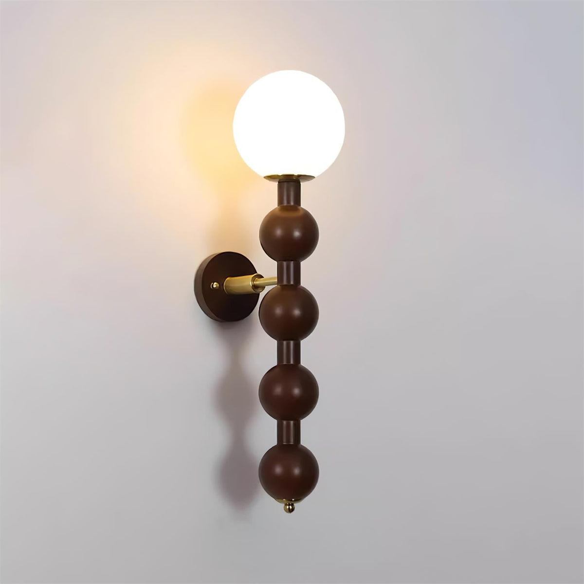 Wandlamp Gourd in Hout, Metaal en glas Modern Style