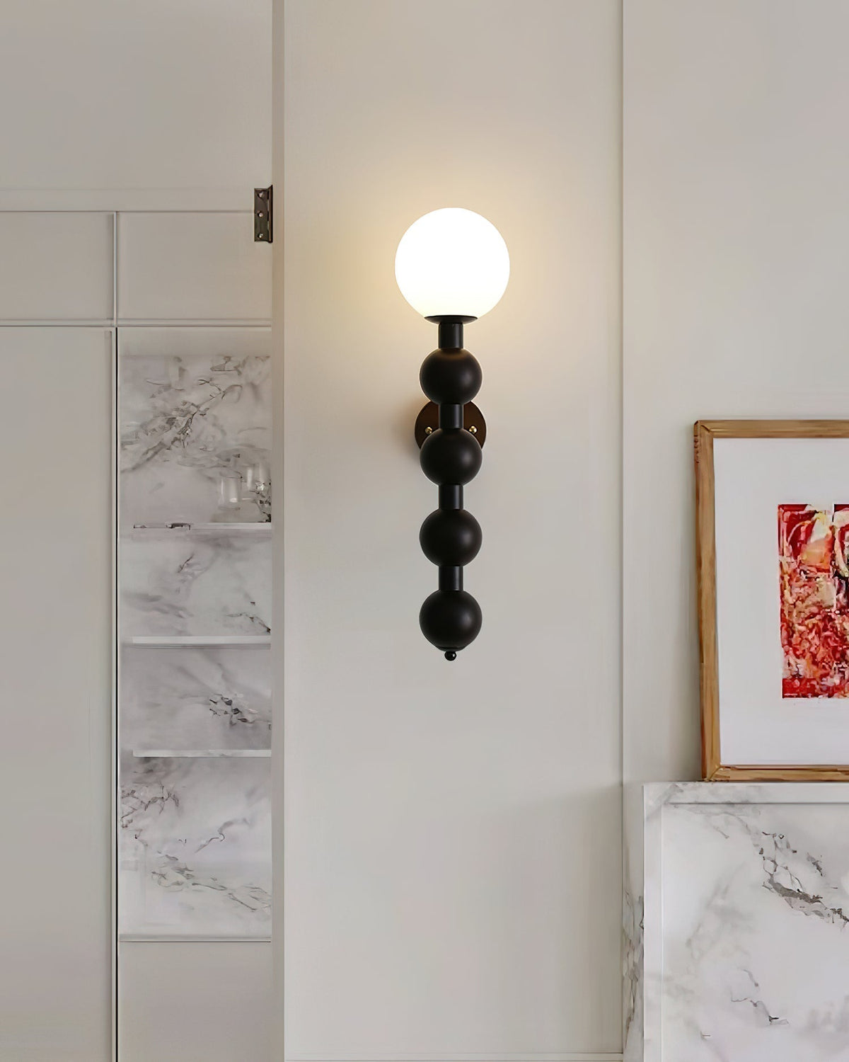 Wandlamp Gourd in Hout, Metaal en glas Modern Style