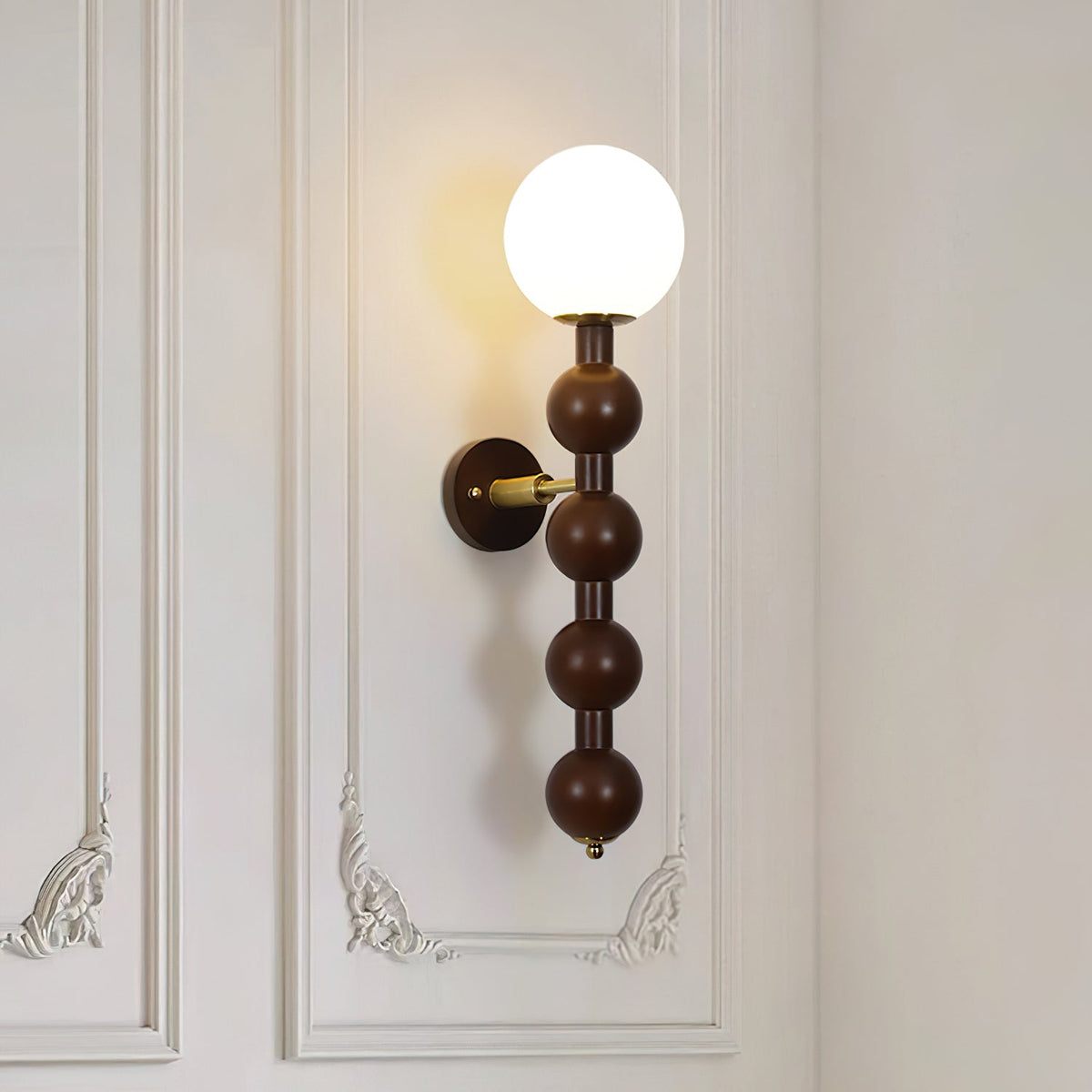 Wandlamp Gourd in Hout, Metaal en glas Modern Style