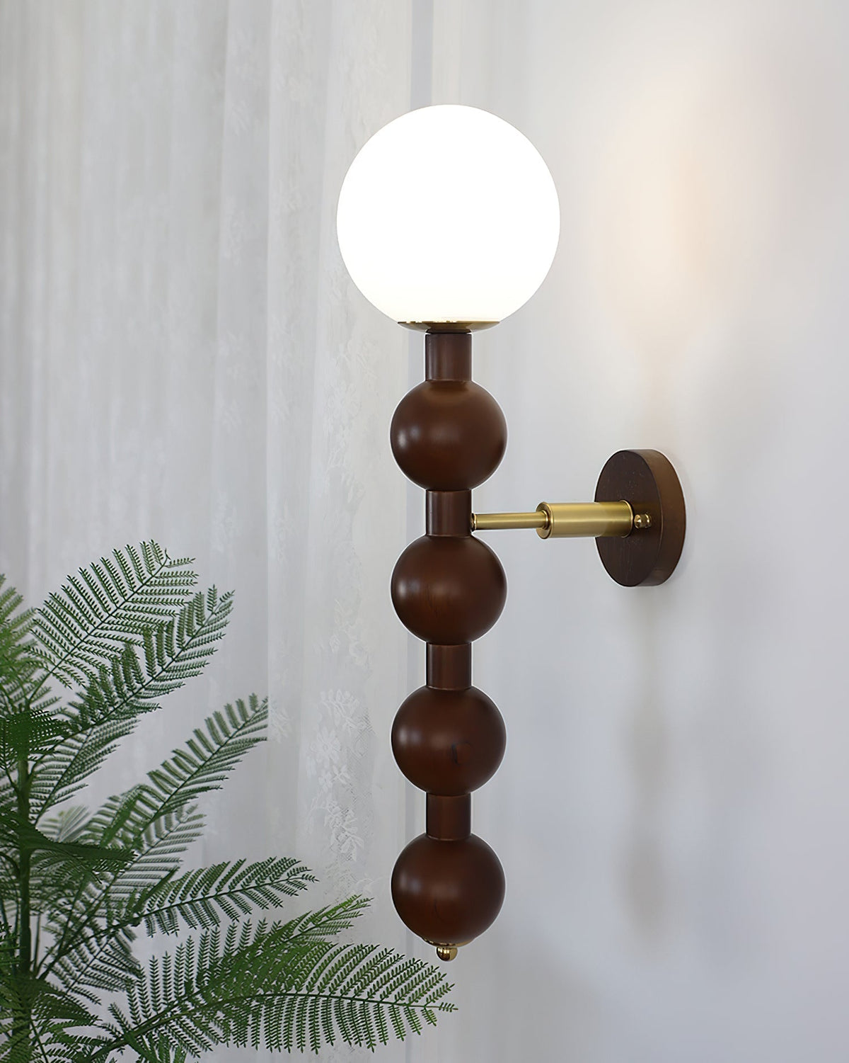 Wandlamp Gourd in Hout, Metaal en glas Modern Style