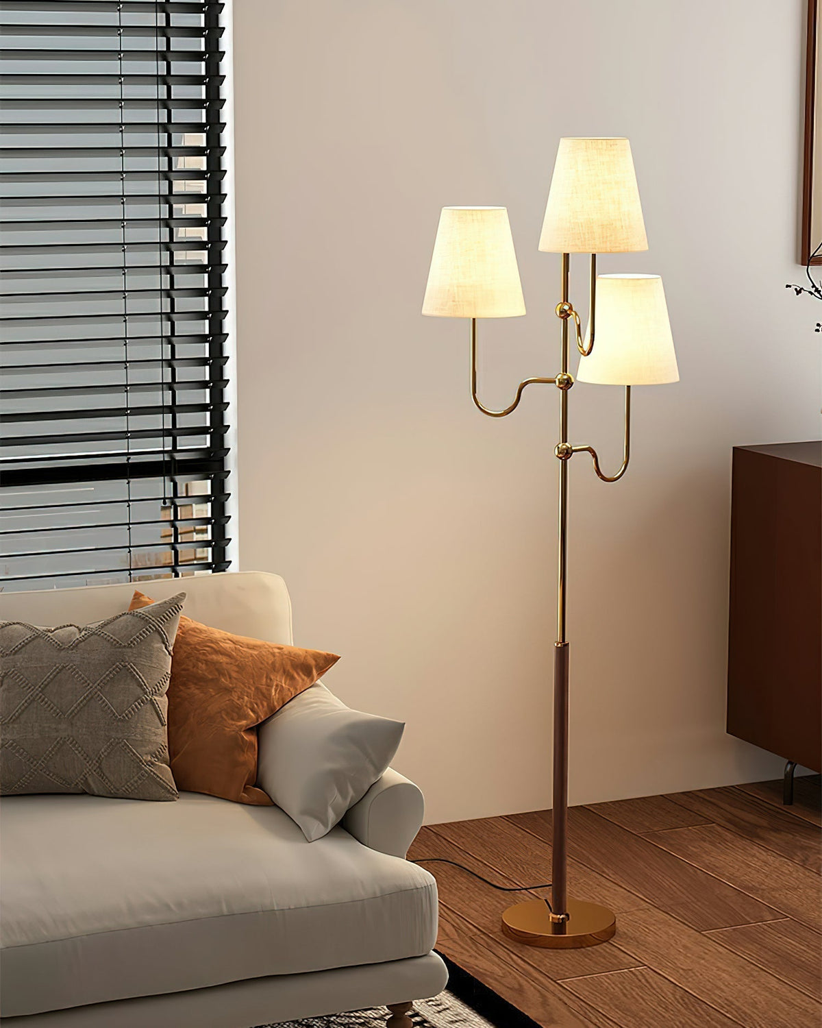 Vevenq vloerlamp met katoenen kap