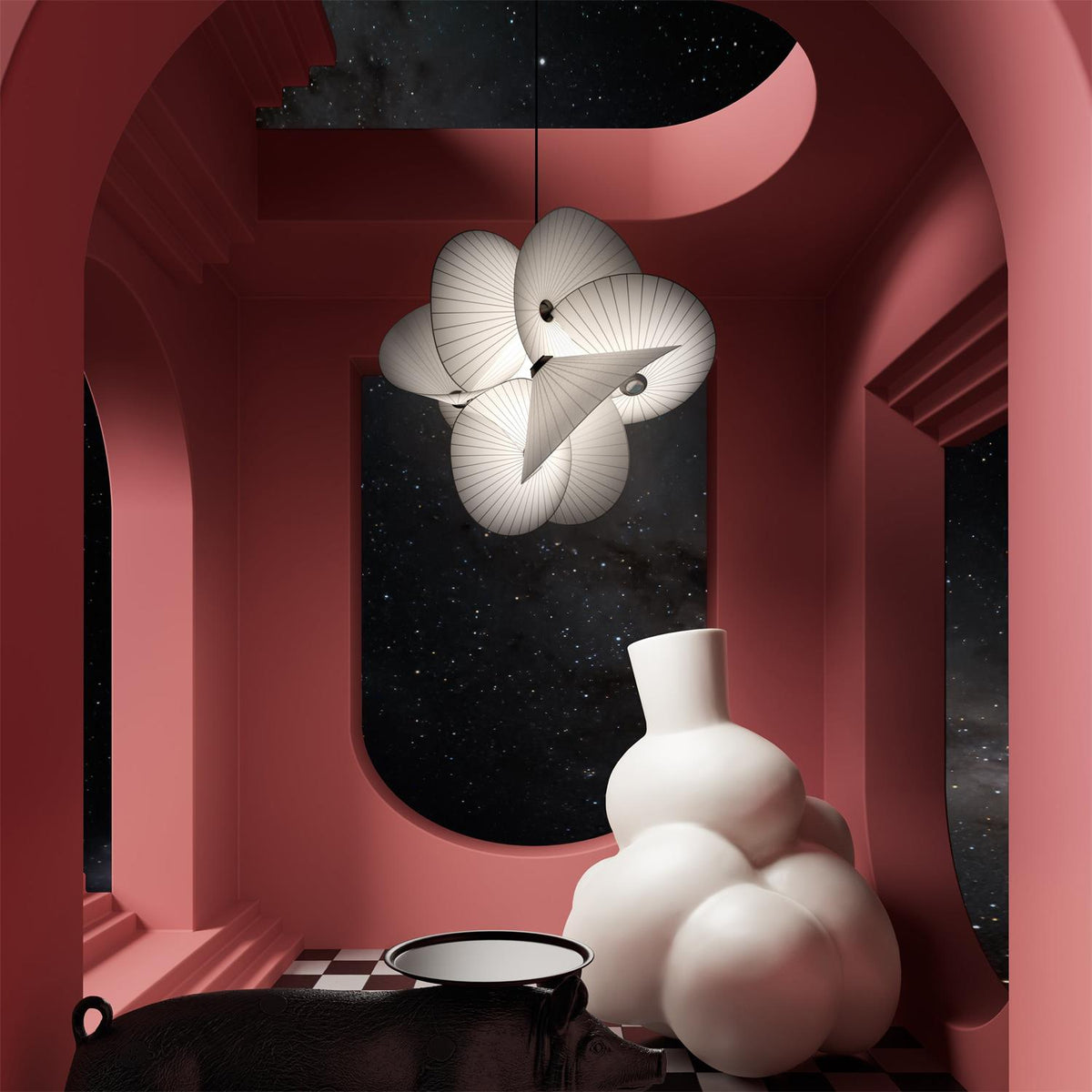 Florielle stoffen hanglamp