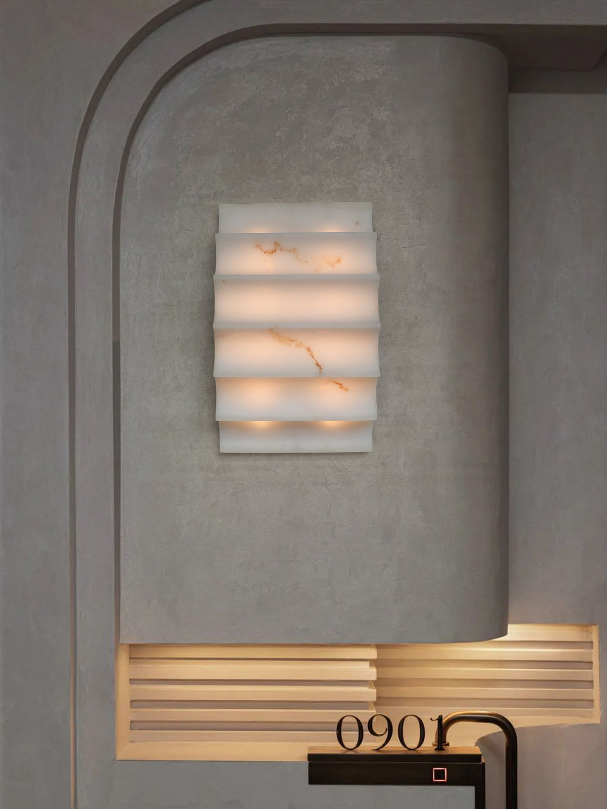 Dolax gelaagde albasten wandlamp