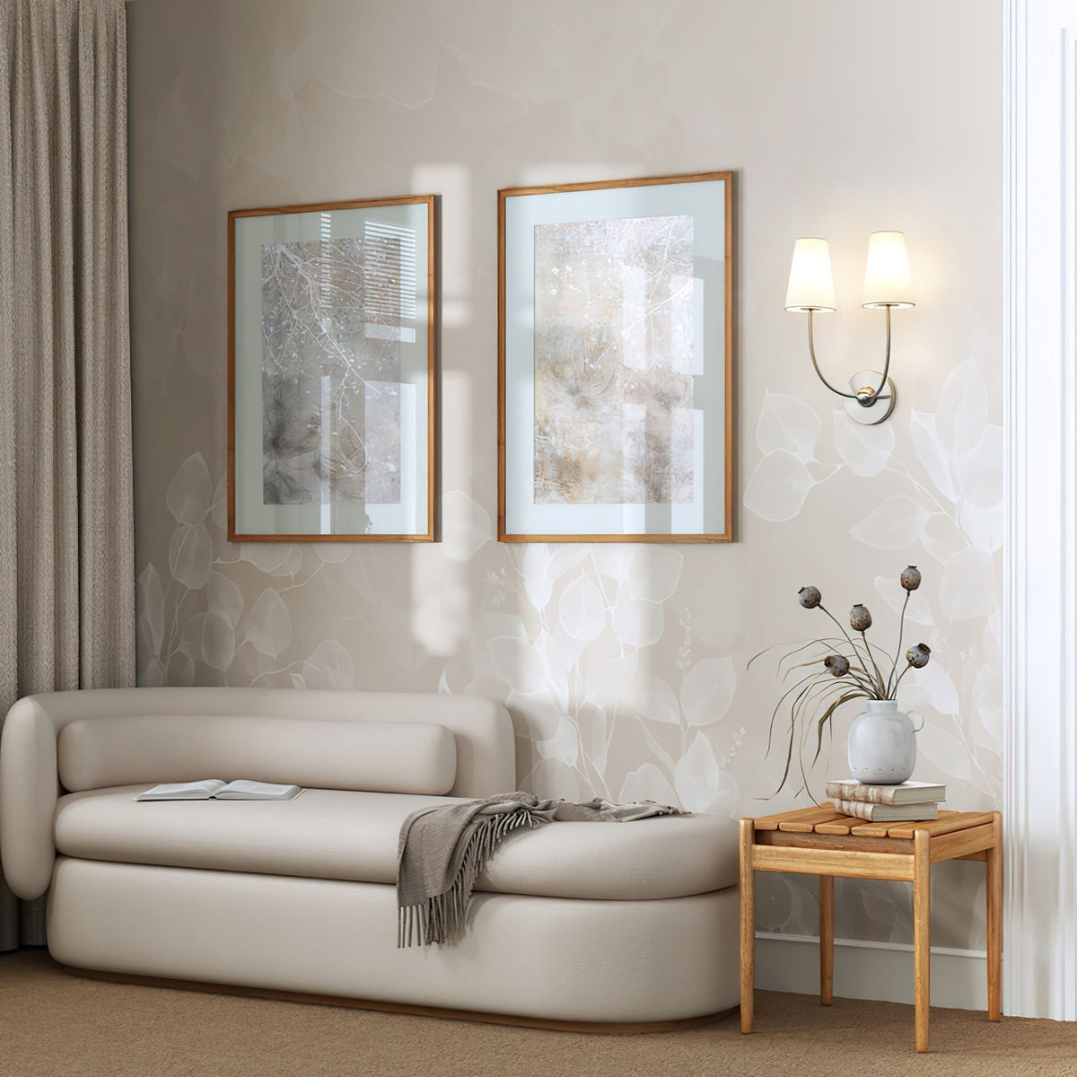 Miriviella wandlamp met stoffen kap