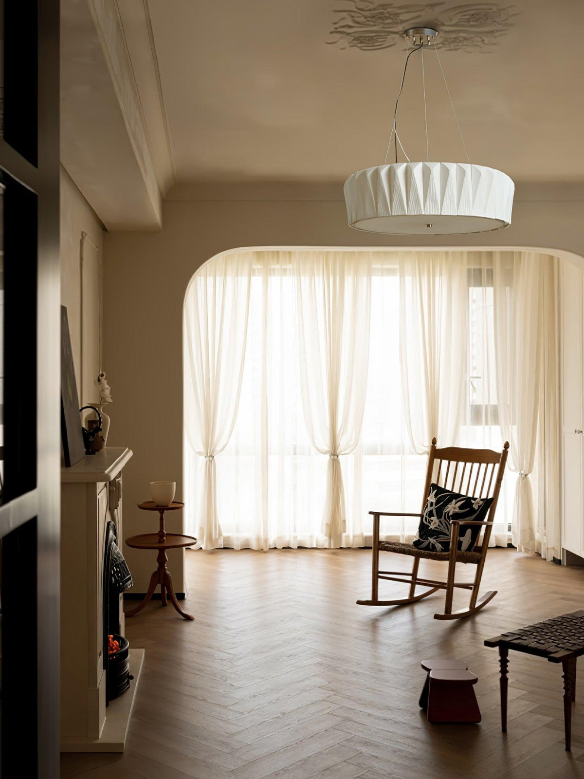 Vaeliora geribbelde keramische hanglamp