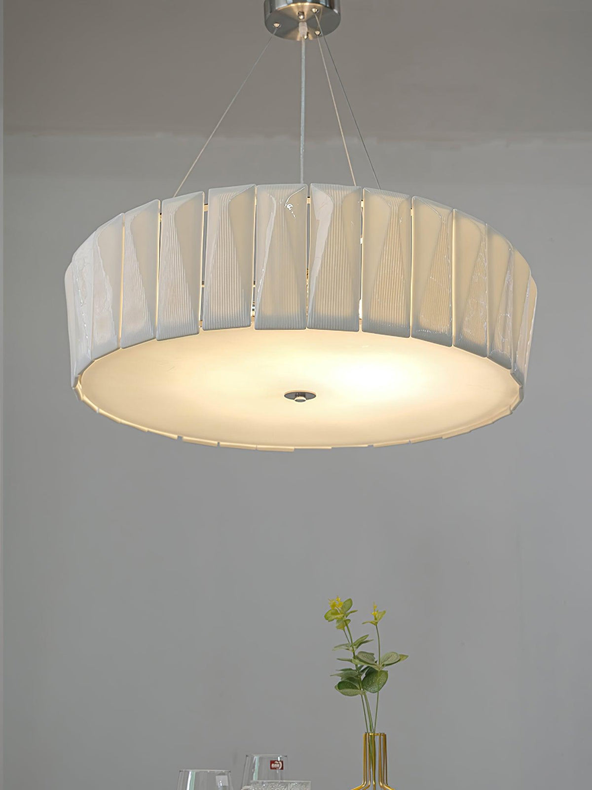 Vaeliora geribbelde keramische hanglamp